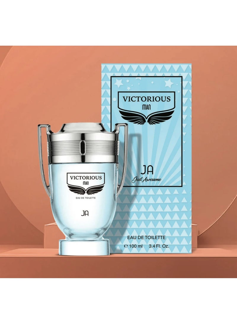 JA Just Awesome Victorious Man Eau de Toilette - 100ml | Luxury Long-Lasting Perfume with Fresh & Woody Notes for Men  - Image 2