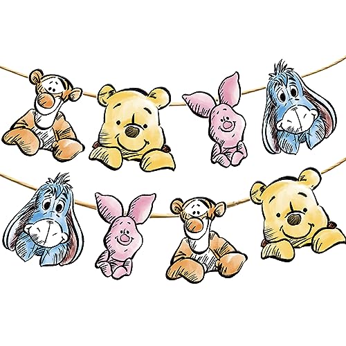 CORODER Cute Bear Banner For Baby Shower Decorations Birthday Banner Party Decoration Party Supplies(8PCS) - Image 1