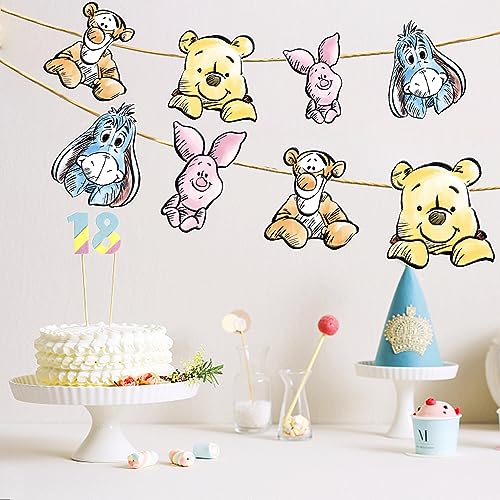 CORODER Cute Bear Banner For Baby Shower Decorations Birthday Banner Party Decoration Party Supplies(8PCS) - Image 4