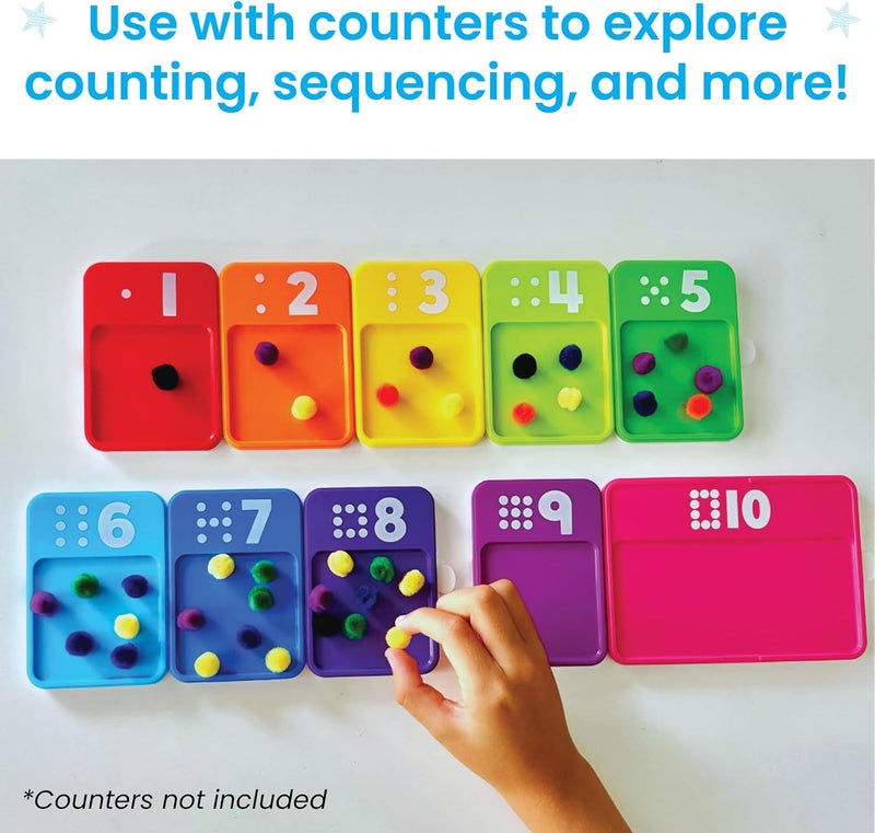 hand2mind hand2mind Sensory Number Trays Learning Numbers for Kids Fine Motor Activities Counting Toys for Sensory Seeking Kids Texture Toys PreWriting Skills for Toddlers Montessori Math Materials - Image 4