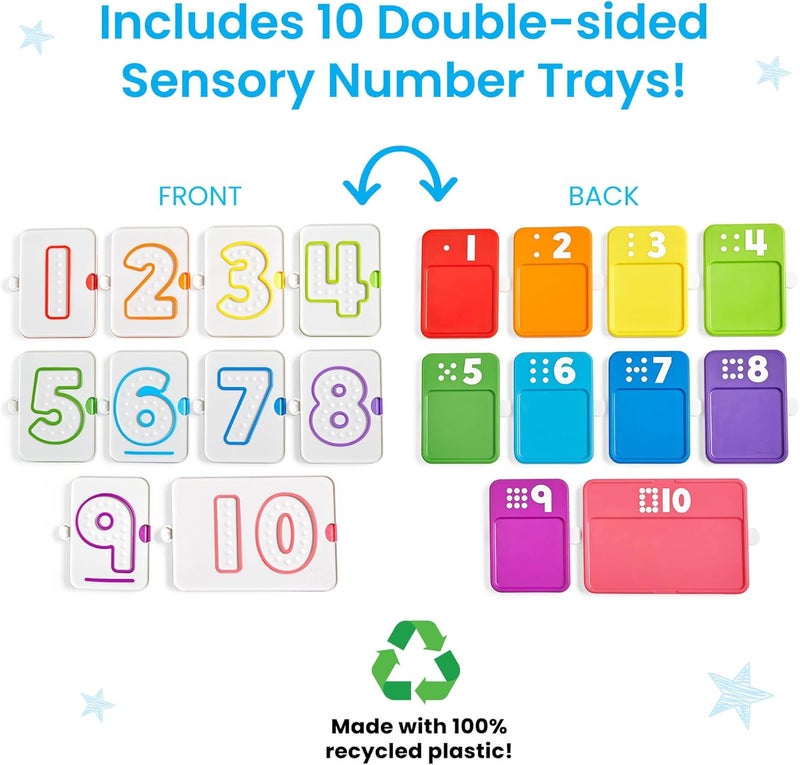 hand2mind hand2mind Sensory Number Trays Learning Numbers for Kids Fine Motor Activities Counting Toys for Sensory Seeking Kids Texture Toys PreWriting Skills for Toddlers Montessori Math Materials - Image 2
