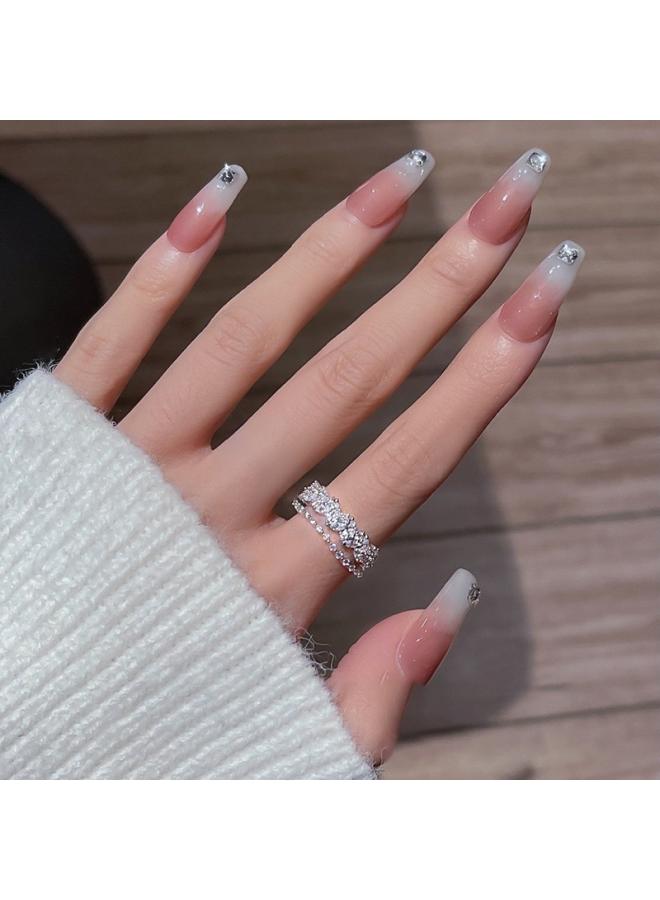 Sterling Silver Zircon Geometric Plain Ring Women's Fashion All-match Popular Index Finger Ring Light Luxury High-grade Jewelry