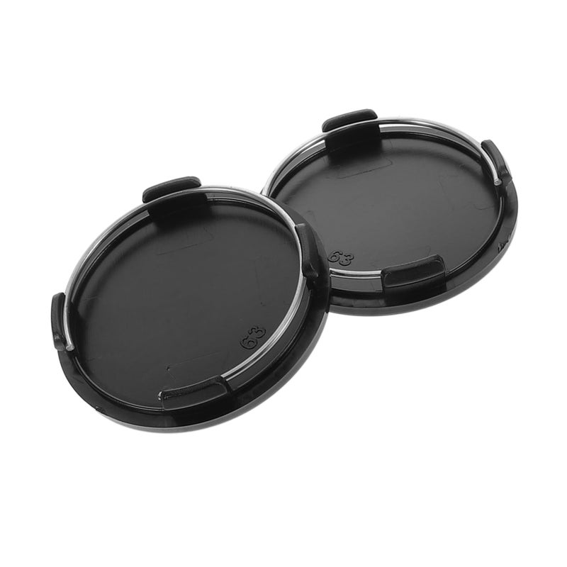 2Pcs Black Car Wheel Center Hub Caps Weather Resistant Easy Installation - Image 2