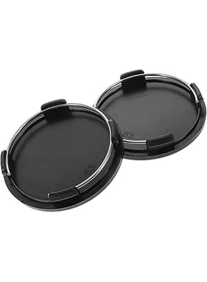 2Pcs Black Car Wheel Center Hub Caps Weather Resistant Easy Installation - Image 1