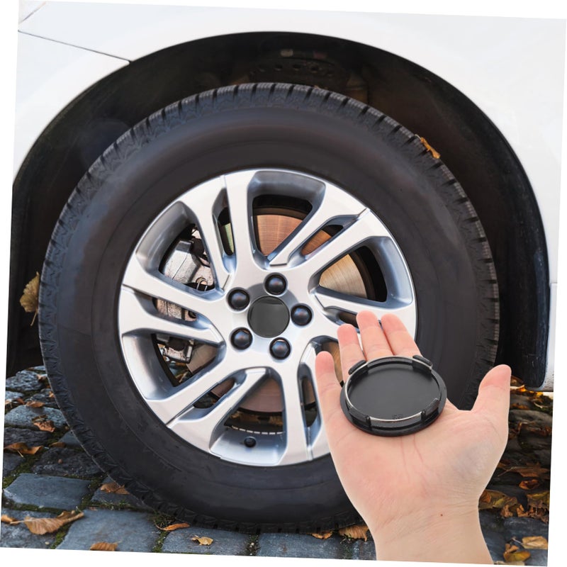 2Pcs Black Car Wheel Center Hub Caps Weather Resistant Easy Installation - Image 5