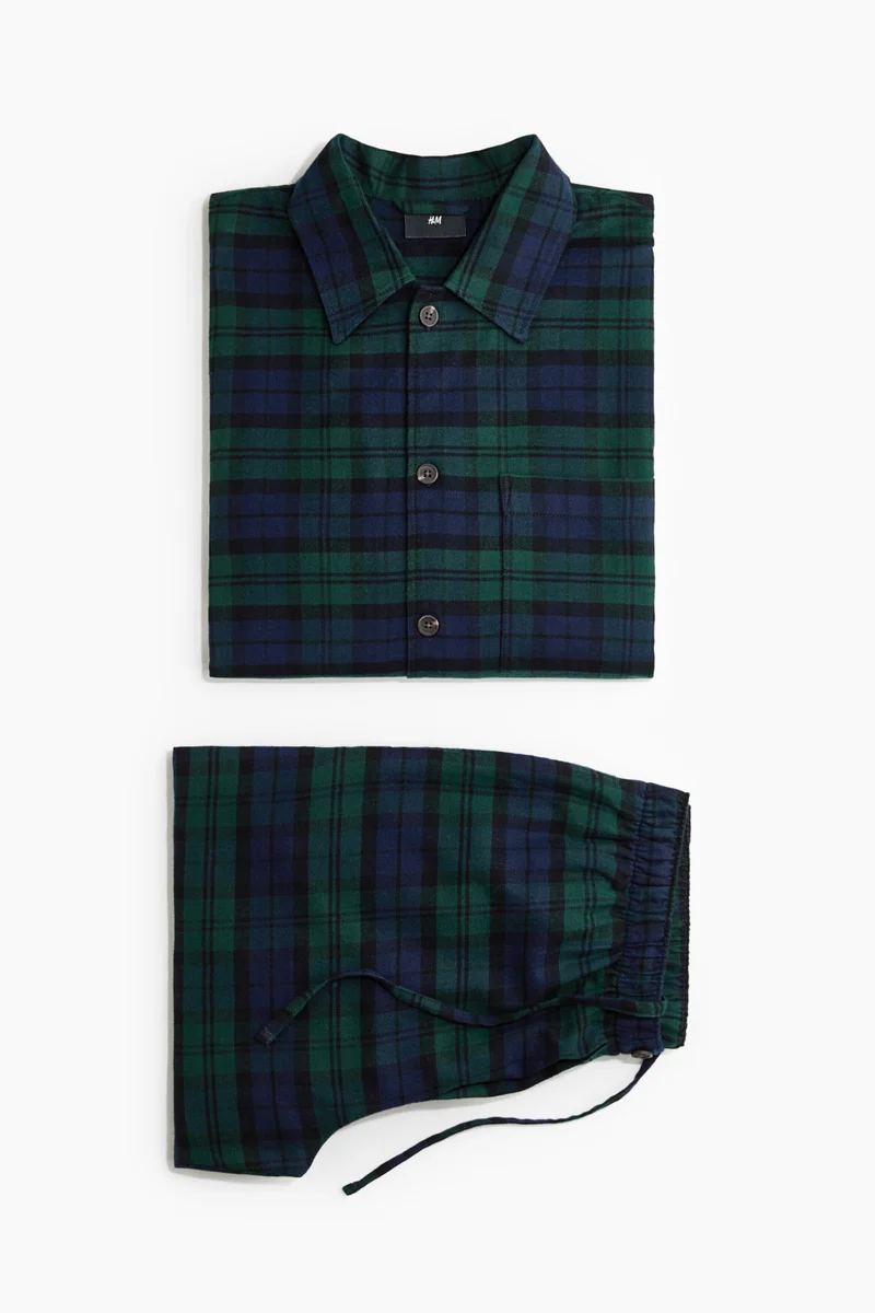 Flannel pyjama shirt and bottoms