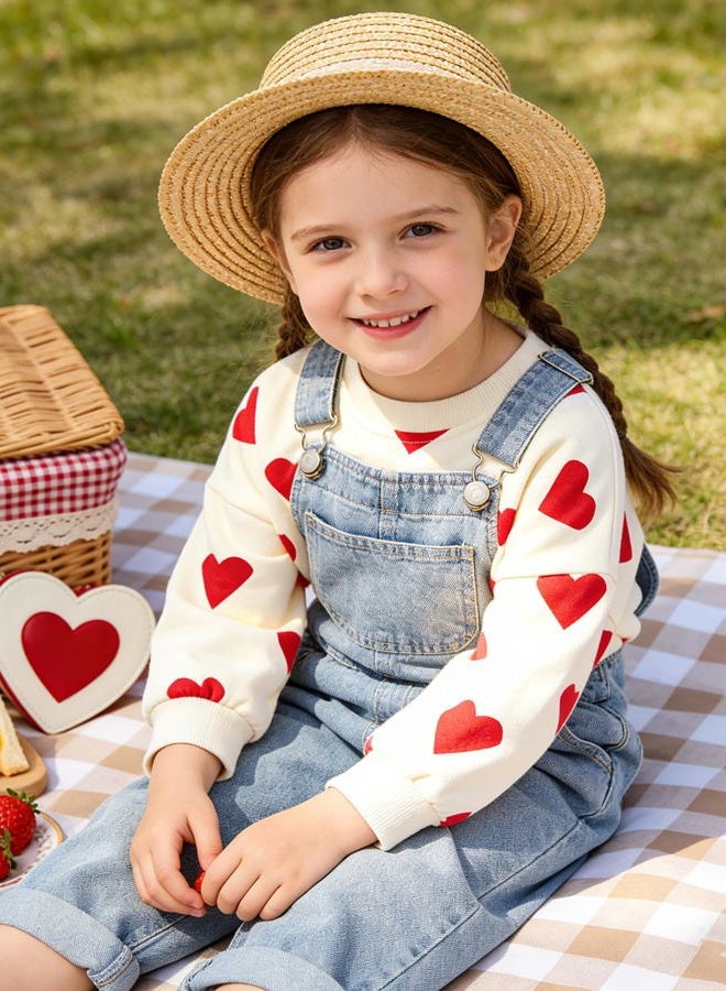 NUBEEHOHO Baby Girls Heart Sweatshirts Casual Valentine's Day Shirt Toddler Long Sleeve Sweater Fall Winter Clothes 3T, D-heart, 3T - Image 3