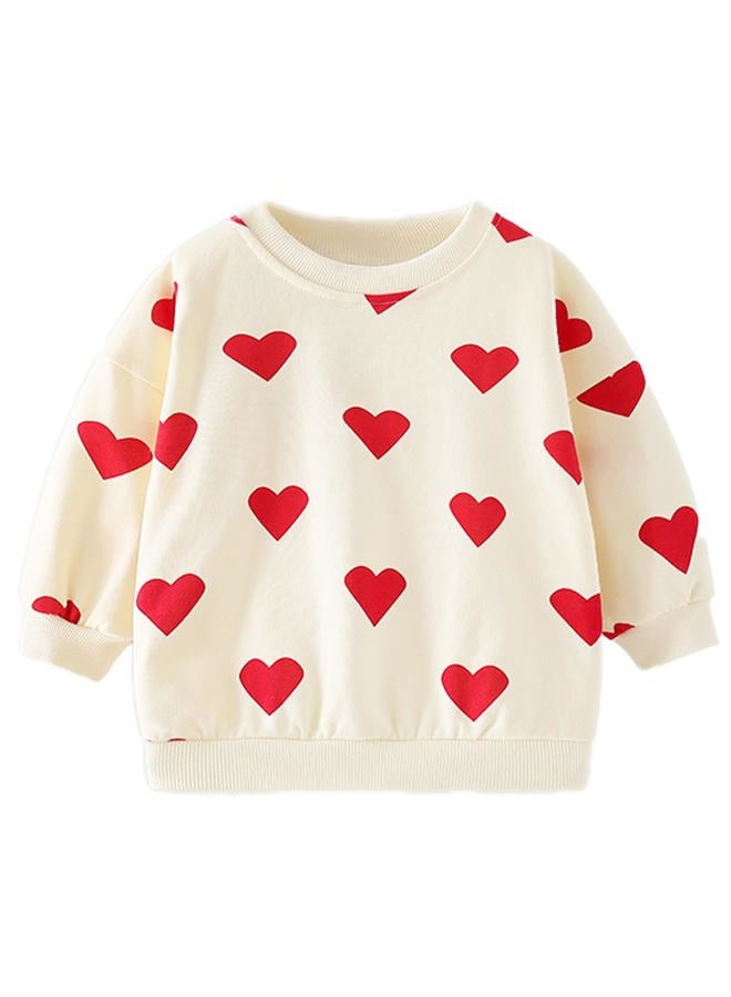 NUBEEHOHO Baby Girls Heart Sweatshirts Casual Valentine's Day Shirt Toddler Long Sleeve Sweater Fall Winter Clothes 3T, D-heart, 3T - Image 1