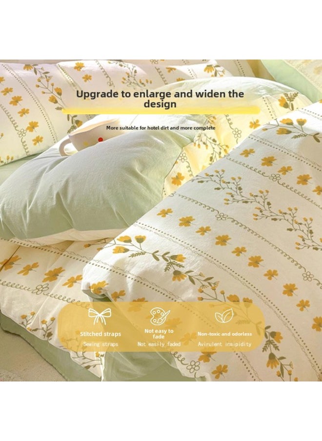 Generic Thickened Disposable Bed Sheet Four-piece Quilt Cover Pillowcase Hotel Supplies Household Portable Suit Travel Wholesale-Color:Nuanyang Travel Three-piece Suit [single Four-day Trip]  - Image 3