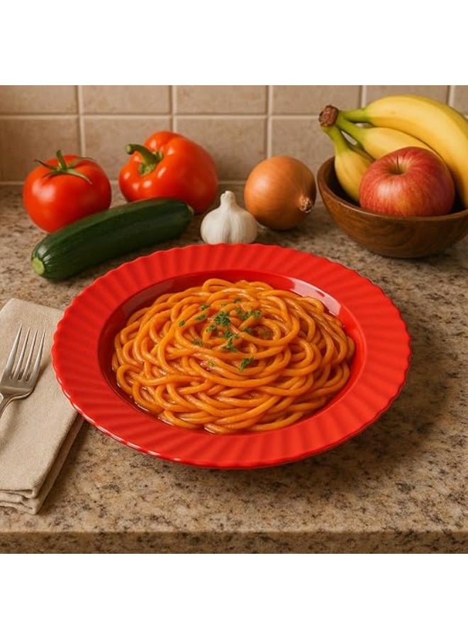 BS B&S reusable curly deep salad plates 9.1 inch 12 pack assorted colors. Durable, stylish, lightweight & perfect for parties and daily use - Image 5