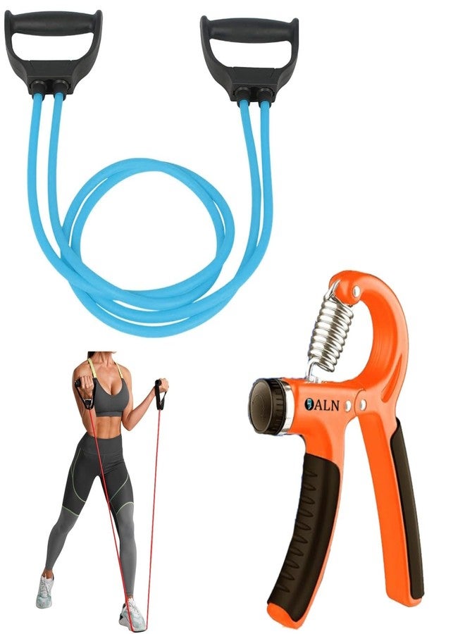 ALN Premium Adjustable Hand Gripper with Toning Tube Combo for Wrist and Finger Strengthener power | Increase Hand Grip| Forearm & Veins| Exercise Equipment| Grip Training for Men & Women | Full Body Workout - Image 1