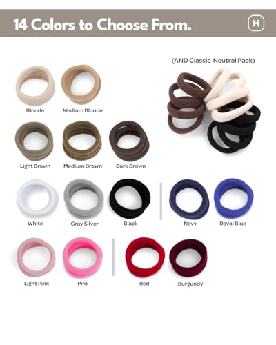 Cyndibands Seamless Hair Ties - Gray - Gentle Hair Ties No Damage, Standard Size 1.5 Inch, Soft and Stretchy Nylon Fabric Ponytail Holders - 12 Count - Image 3