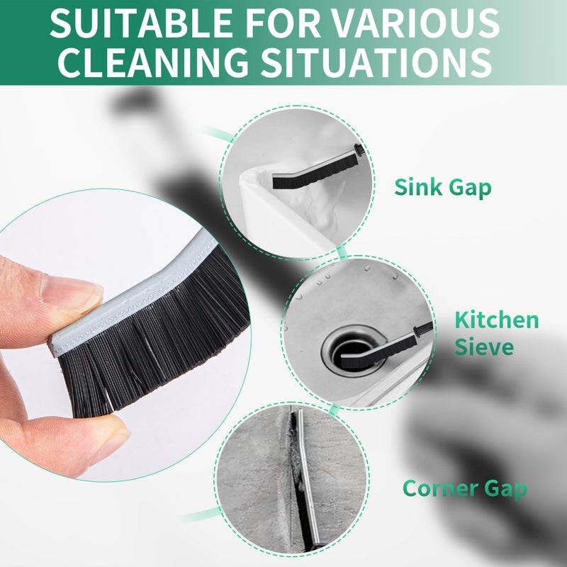 Prelady 6-Pack Hard Bristle Crevice Cleaning Brush, Best Tool for Cleaning Grout, Gaps, and Sink, Home Cleaning Essentials, Crevice Cleaning Tool for Kitchen and Household Use - Image 3