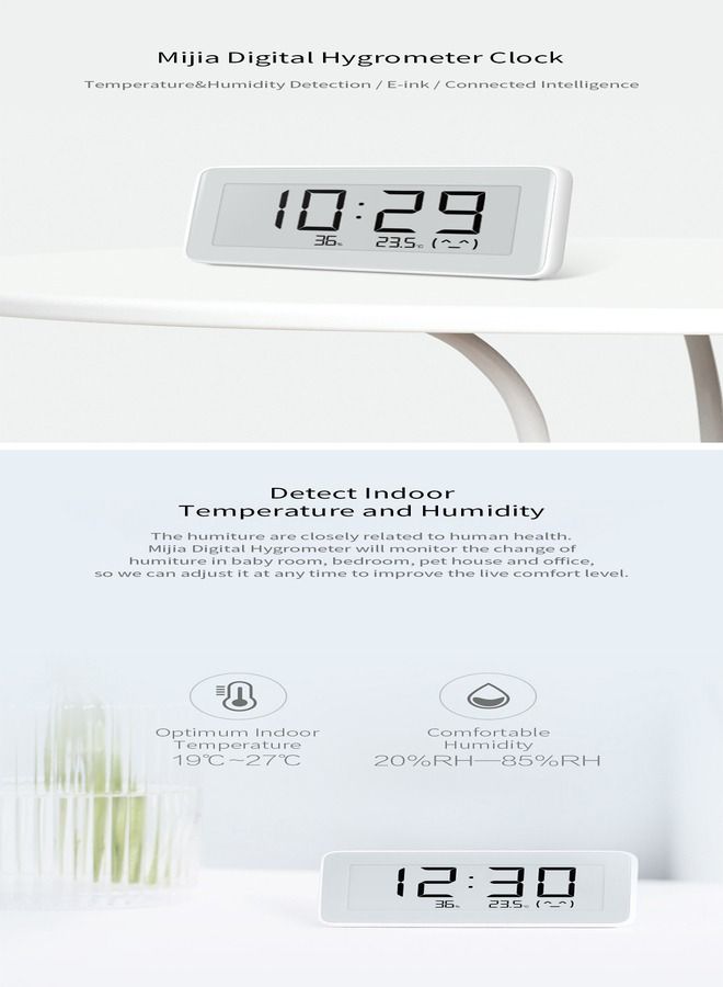 Xiaomi Temperature and Humidity Monitor Clock Bluetooth Wireless Smart Multifunctional Indoor & Outdoor Hygrometer Thermometer Pro Digital Clock - Image 2