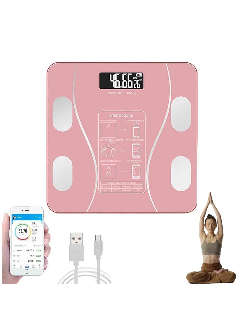 Sharpdo - Bluetooth Body Fat Scale, Smart Wireless BMI Digital Bathroom Weight Scale Body Composition Monitor Health Analyzer with Smartphone App for Body Weight, Fat, Water, BMI,etc. - Image 1