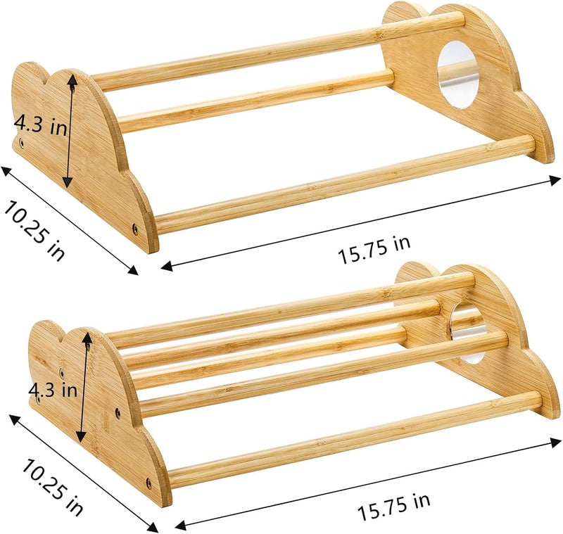 Frcctre Chicken Perch with Built-in Mirrors, Bamboo Freestanding Roosting Bar for Baby for Entertainment, Baby Chick Stand Training Perch Chicken Jungle Gym for Brooder, Coop, Hens - Image 2