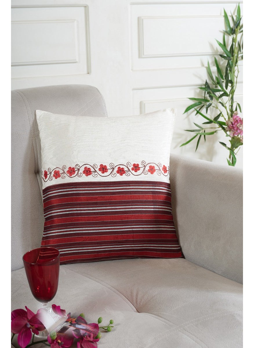 Ödel Home Square Embroidered Cushion (Filled) (Cushion Inner-300 gr Silicone) 