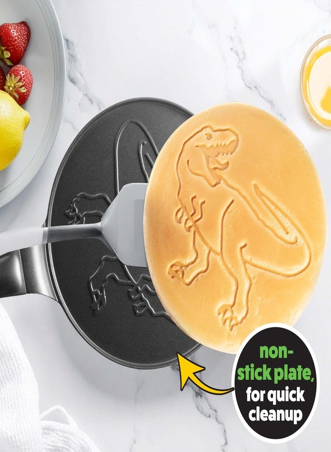 CucinaPro Jumbo Pancake Pan- Dinosaur- Make Giant 10" Pancakes for Magical Kids Breakfast- Decorate & Color - Easy Use Non-Stick Griddle Baker with Long Cool Touch Handle, Dino Themed Birthday Party Fun, Gift - Image 4
