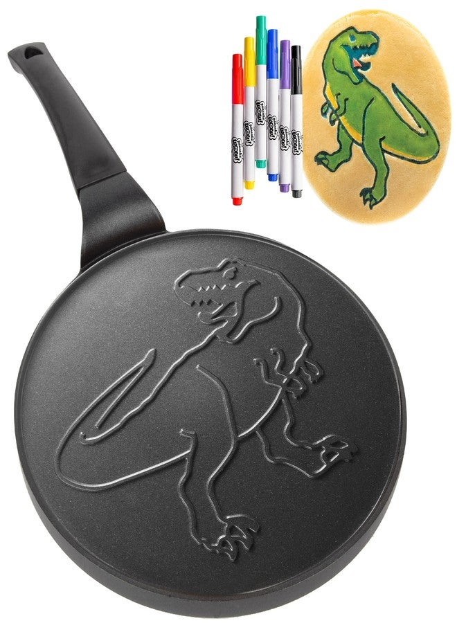 CucinaPro Jumbo Pancake Pan- Dinosaur- Make Giant 10" Pancakes for Magical Kids Breakfast- Decorate & Color - Easy Use Non-Stick Griddle Baker with Long Cool Touch Handle, Dino Themed Birthday Party Fun, Gift - Image 1