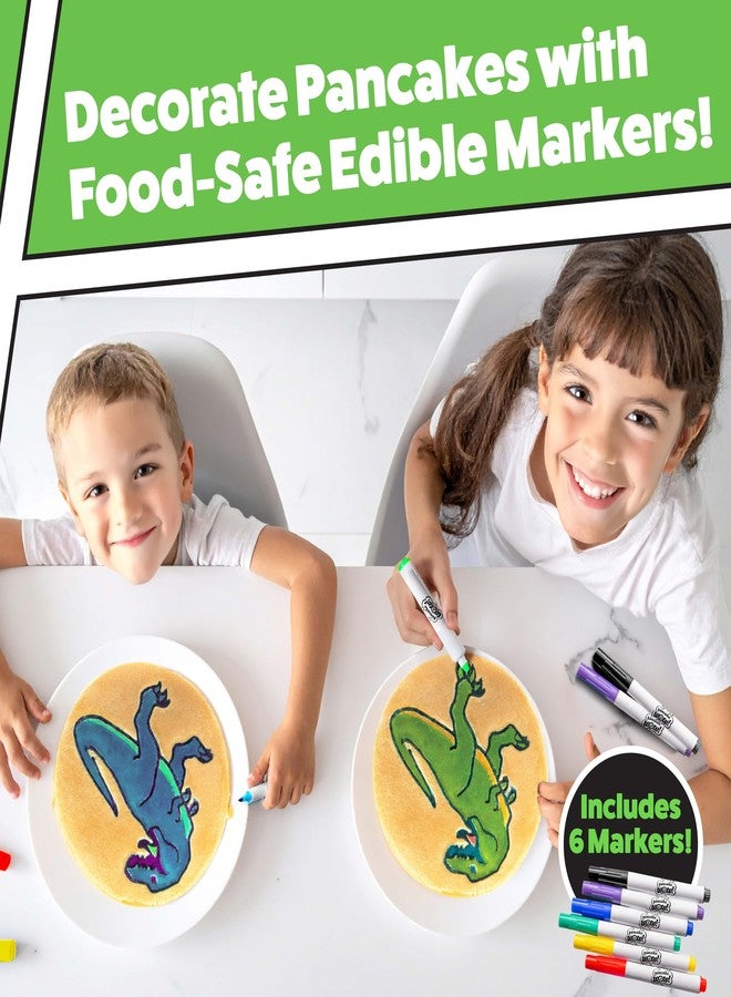 CucinaPro Jumbo Pancake Pan- Dinosaur- Make Giant 10" Pancakes for Magical Kids Breakfast- Decorate & Color - Easy Use Non-Stick Griddle Baker with Long Cool Touch Handle, Dino Themed Birthday Party Fun, Gift - Image 3