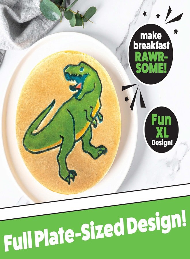 CucinaPro Jumbo Pancake Pan- Dinosaur- Make Giant 10" Pancakes for Magical Kids Breakfast- Decorate & Color - Easy Use Non-Stick Griddle Baker with Long Cool Touch Handle, Dino Themed Birthday Party Fun, Gift - Image 2