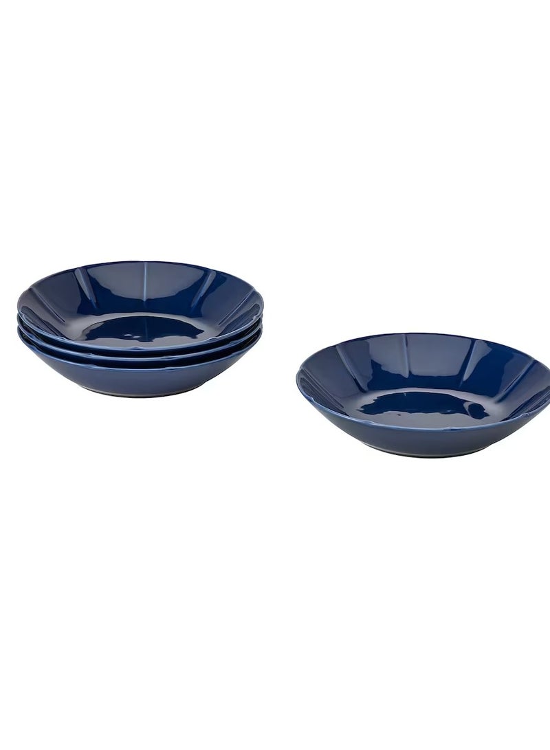 طبق عميق ، خزف أزرق 23 سم - Image 1