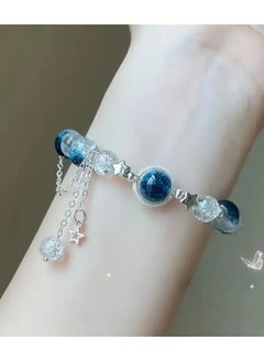 Home Clearance Sale Handcrafted Glass Bead Bracelet with Sparkling Star Charm, Adjustable Fashion Accessory, Trendy Everyday Wear, Adorable Gift for Her  - Image 2