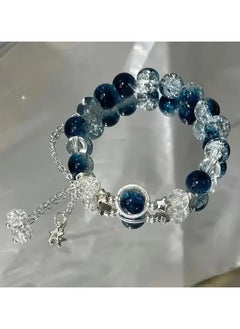 Home Clearance Sale Handcrafted Glass Bead Bracelet with Sparkling Star Charm, Adjustable Fashion Accessory, Trendy Everyday Wear, Adorable Gift for Her  - Image 4