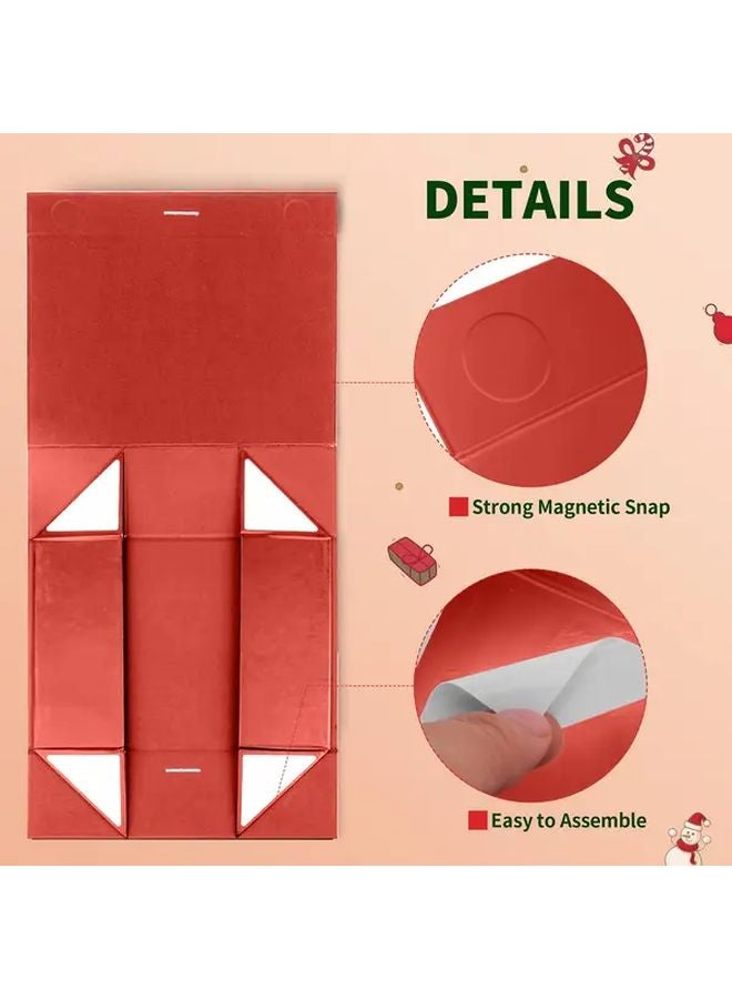 5 قطع من ورق تغليف هدايا كريسماس كبير صندوق 29x22 سم قابل للطي ربطة شريط قوس علبة هدايا - Image 3