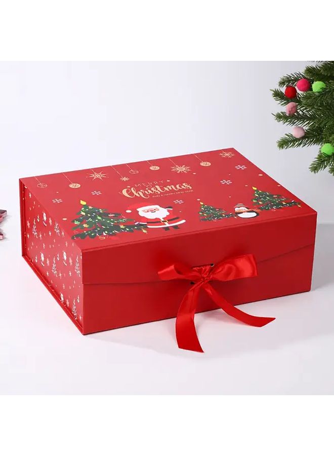 5 قطع من ورق تغليف هدايا كريسماس كبير صندوق 29x22 سم قابل للطي ربطة شريط قوس علبة هدايا - Image 1