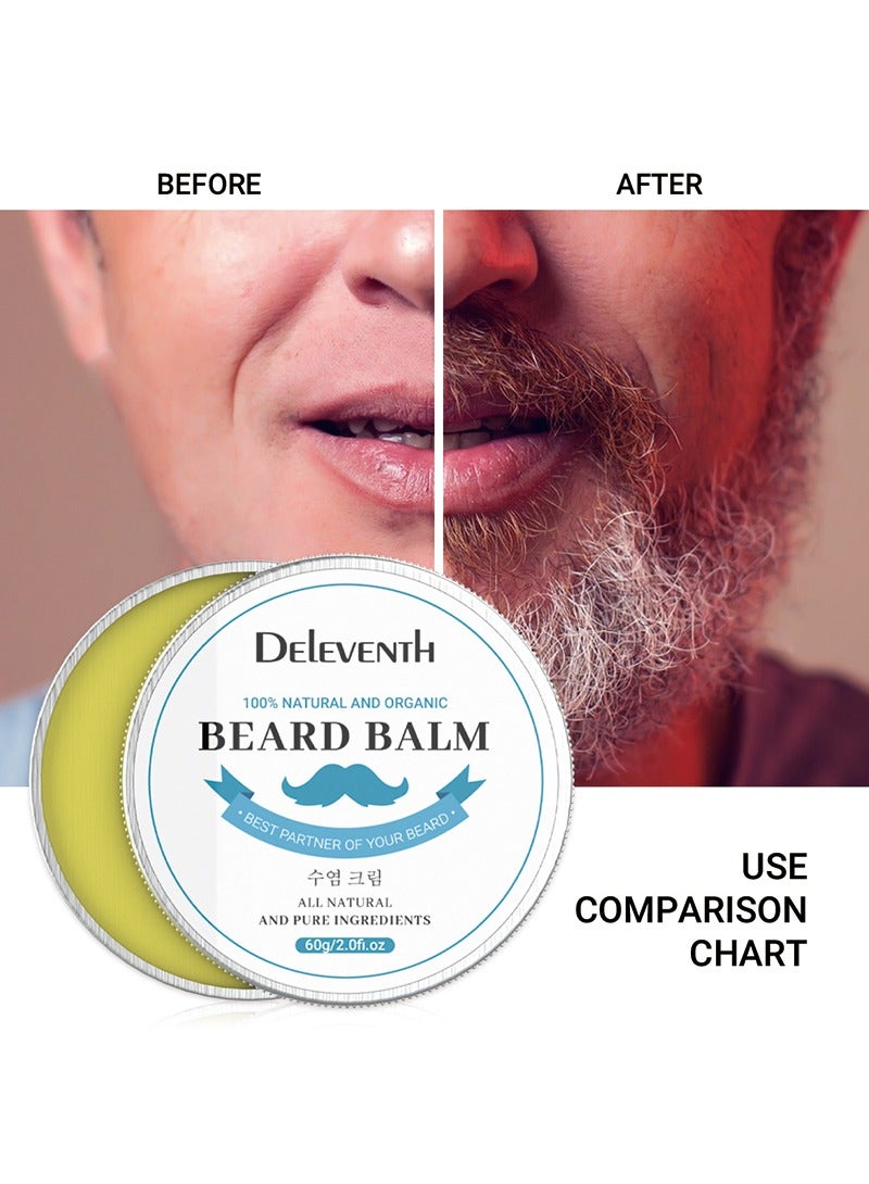 DELEVENTH DEleventh Korean Brand Original Beard Balm 60g / Vitamin E with Natural Oils and Waxes, Soften, Strengthen and Protect for Healthy, Nourishing Beard, Hydrate, Soften & Protect Your Facial Hair  - Image 4