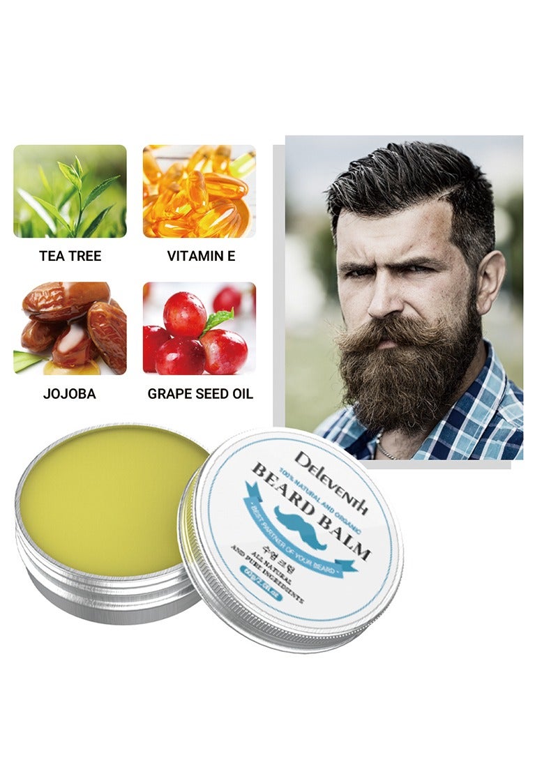 DELEVENTH DEleventh Korean Brand Original Beard Balm 60g / Vitamin E with Natural Oils and Waxes, Soften, Strengthen and Protect for Healthy, Nourishing Beard, Hydrate, Soften & Protect Your Facial Hair  - Image 2