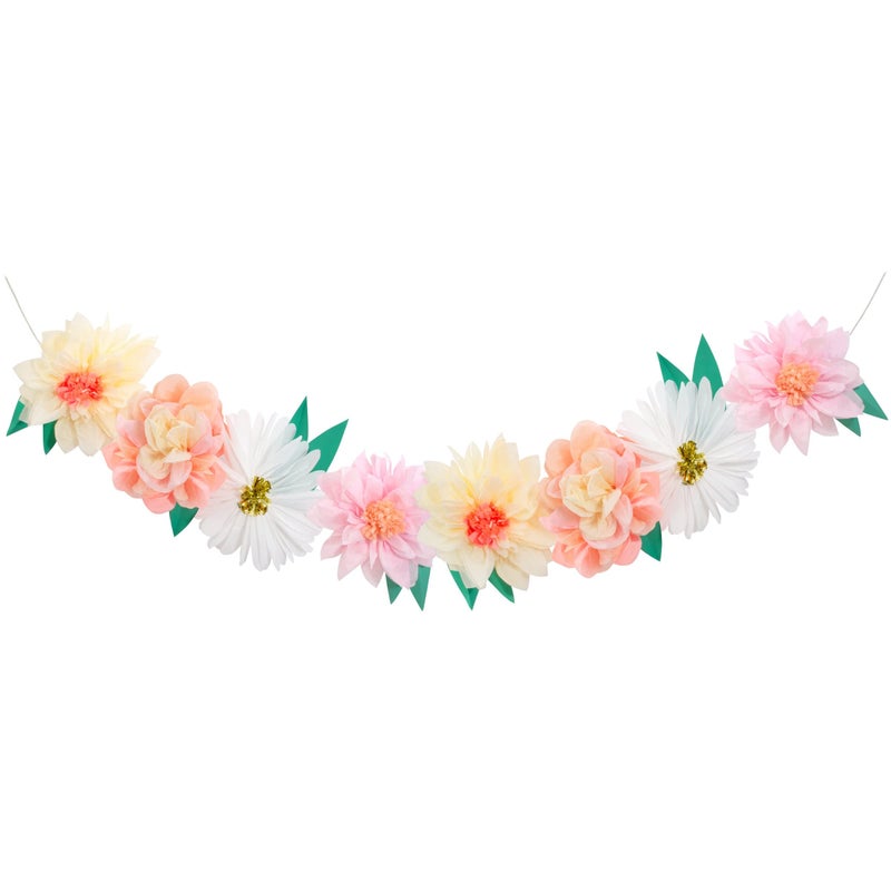 Meri Meri Meri Meri Flower Garden Giant Party Garland Pack of 1 85 Flower Garland 125 Including Excess Cord Tissue Paper Flowers