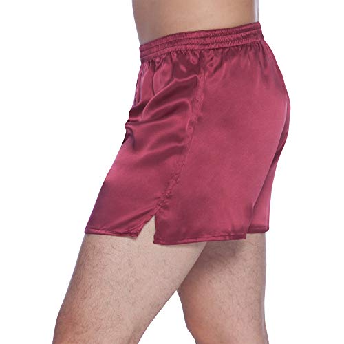 INTIMO شورتات حريرية كلاسيكية للرجال من إنتيمو، مارون، صغير - Image 3