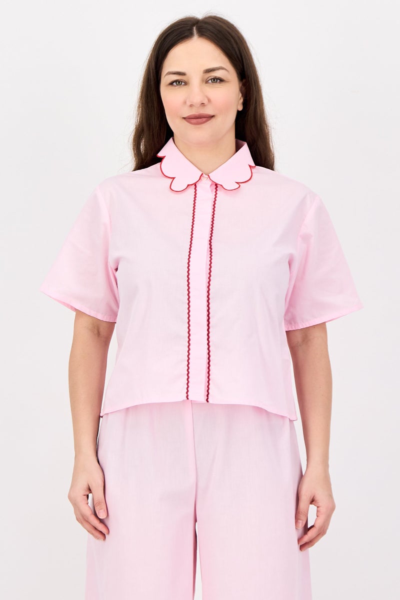 bebe Women 2 Pieces Sleepwear Pyjama Top and Pants Set, Pink - Image 2