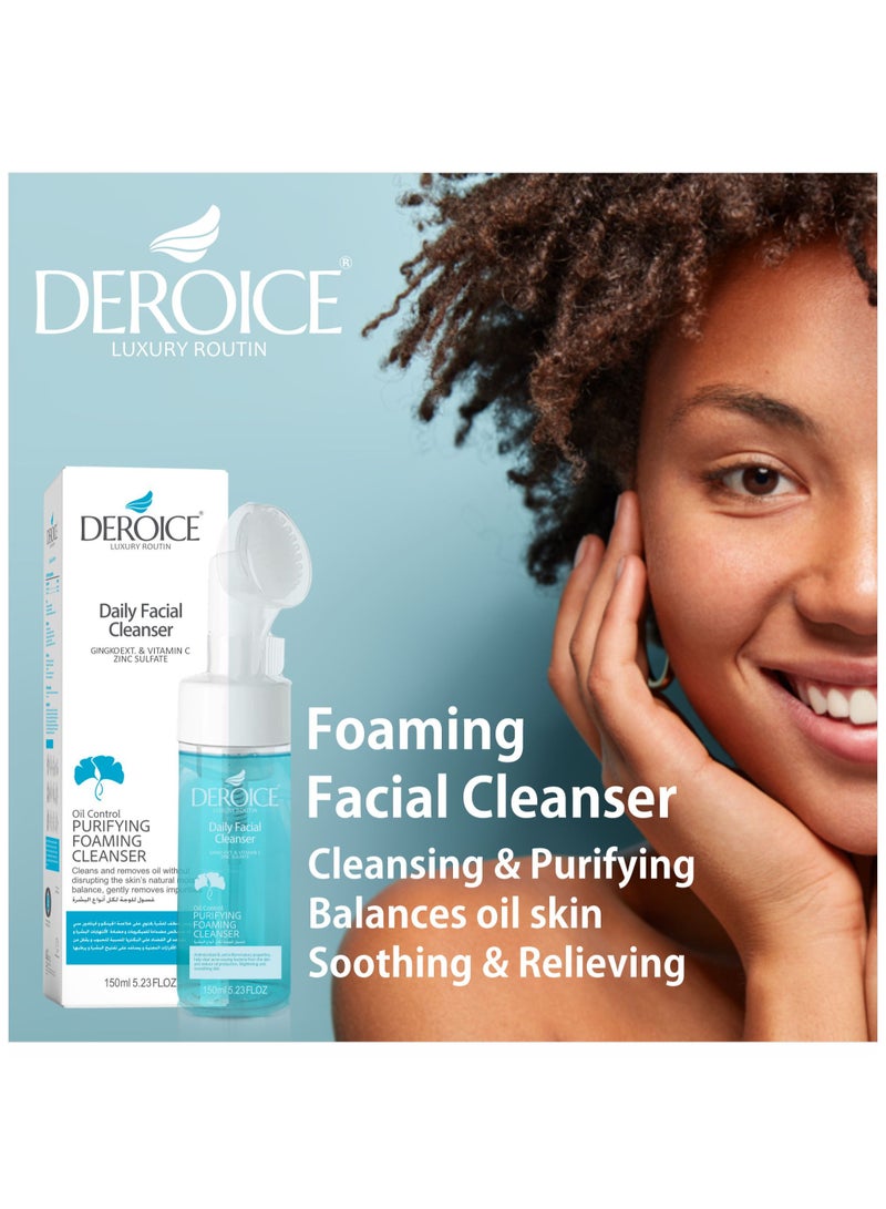 DEROICE Deroice Acne Foaming Cleanser | Anti-Bacterial |Makeup Remover and Daily Face Wash | With Brush 150ml  - Image 3