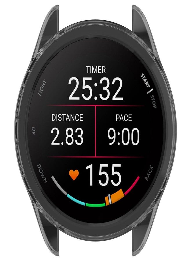 FanTEK Compatible with Garmin Forerunner 165/165 Music Smart Watch TPU Cases, Soft Frame Protective Cover Scratch Resistant Shock Absorbing Case, Transparent Black - Image 4