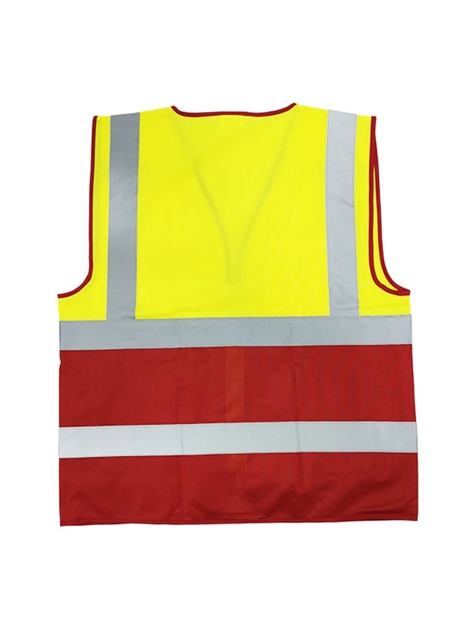 TAHA High-Visibility Safety Jacket | 2-Color Safety Vest for Industrial Use, Cycling & Biking & General use |  Yellow & Red | Size-2XL  - Image 2
