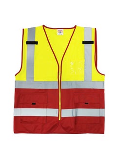 TAHA High-Visibility Safety Jacket | 2-Color Safety Vest for Industrial Use, Cycling & Biking & General use |  Yellow & Red | Size-2XL  - Image 1
