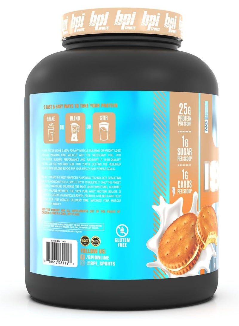 BPI SPORTS ISO HD Whey Protein Isolates Muscle Growth Vanilla Cookie Flavour 4.8 lb - Image 2