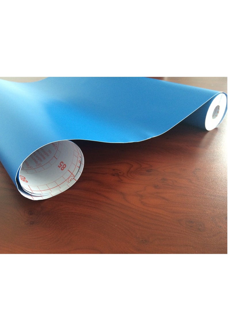 DC Fix Self Adhesive Film Roll Plain Matt Blue 45cm x 15 Meter Size  - Image 2