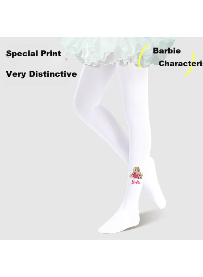 Barbie Girls' Tights Spring/autumn Thin Children's Long Tube Socks Baby White Silk Socks Girls' Leggings Practice Dance Socks - Image 2