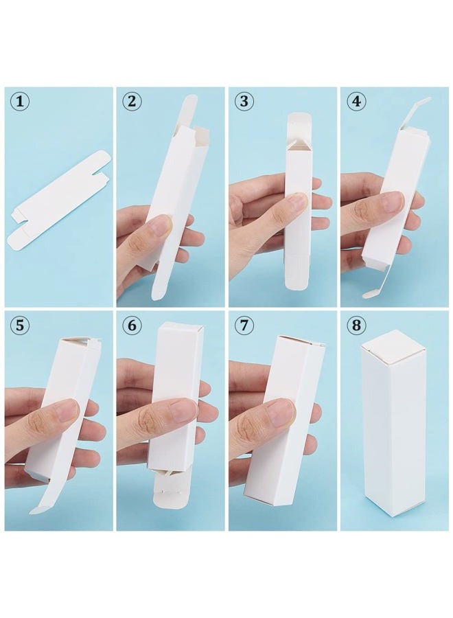 BENECREAT 50 Pack White Lipstick Case 0.8x0.8x3.4 Inch Paper Essential Oil Packaging Box, Lip Gloss Packaging Box for Lipstick Bottle Packaging Gift Makeup Tube Storage - Image 5