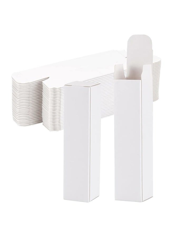 BENECREAT 50 Pack White Lipstick Case 0.8x0.8x3.4 Inch Paper Essential Oil Packaging Box, Lip Gloss Packaging Box for Lipstick Bottle Packaging Gift Makeup Tube Storage - Image 1