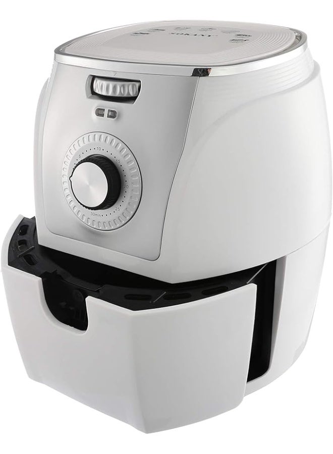 سوكاني قلاية هوائية Sokany 3010 – سعة 5 لتر، قوة 1800 وات، طهي صحي بدون زيت، مؤقت 30 دقيقة، 220 فولت/50 هرتز — باللون الأبيض - Image 2