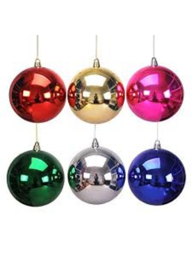 6-Piece Medium Multicolor Assorted Plastic Ornament Set - Image 4