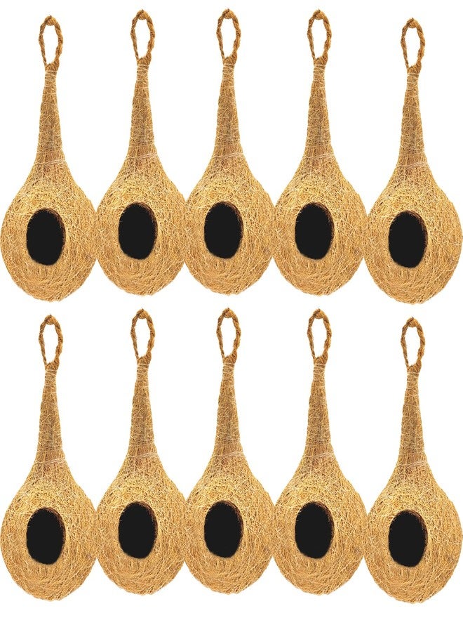 LIVEONCE Natural bhaya Bird nest for Cages and breeding for All Medium,Small Birds with self adheshive Hanging Hooks Pack of 10 - Image 1