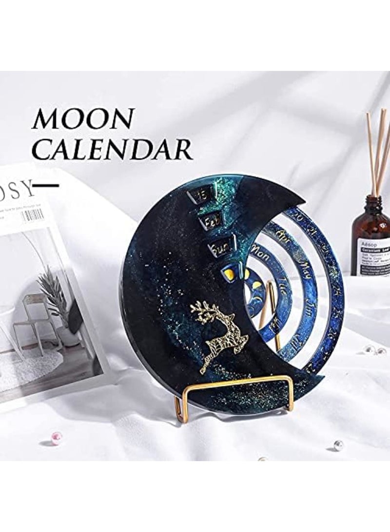 Luckam Moon Phase Calendar Silicone Mold Set for DIY Resin Crafts - 3-Piece Home & Office Wall Decor - Image 5