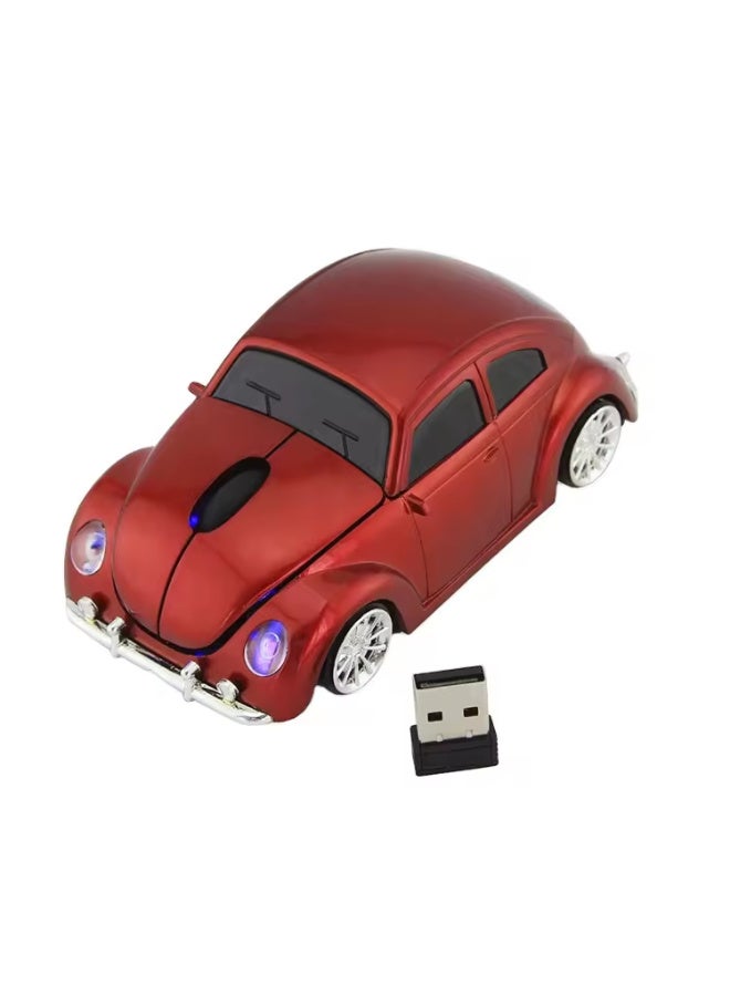 3D Car Shape Wireless Mouse Red - Image 1