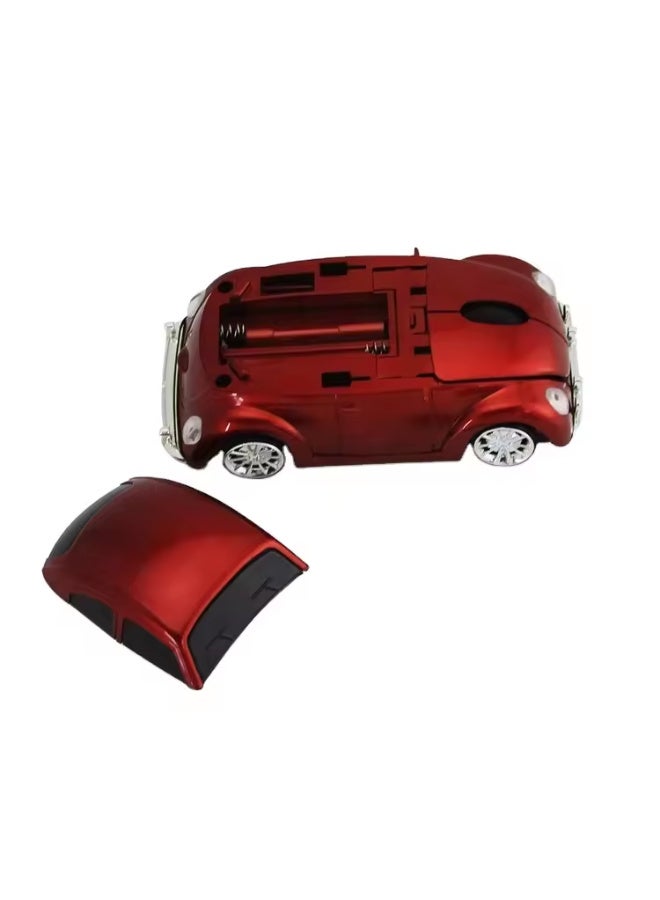 3D Car Shape Wireless Mouse Red - Image 3